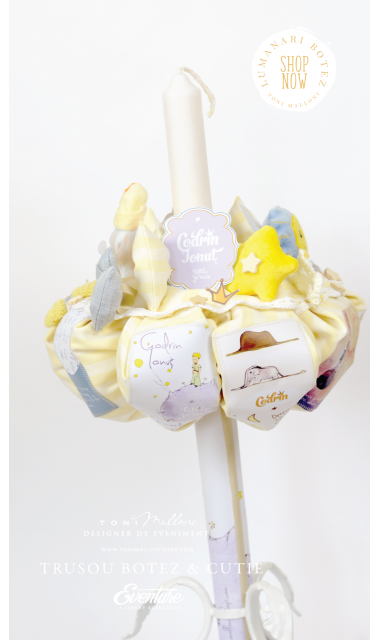 Lumanare de botez pentru baieti cu Micul Print, 65x4 cm, Le petit prince 7